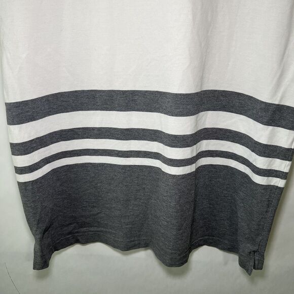 Banana Republic Polo Shirt Mens Size Large White Tan Gray Colorblock Elephant - Picture 12 of 12